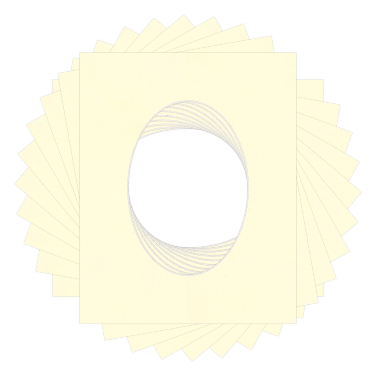 Off White Mat Board for 8x10 Frames - Oval Opening for 5x7 Photos